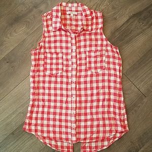 Flowy button up tank top
